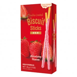 果粒棒 草莓果粒 Double Coated Biscuit Sticks - Double Strawberry Flavour 45g
