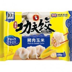功夫水饺猪肉玉米  KUNG FU Dumplings Pork & Sweetcorn 400g