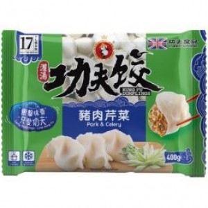功夫水饺猪肉芹菜  KUNG FU Dumplings Pork & Celery 400g 