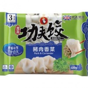 功夫水饺猪肉香菜 KUNG FU Dumplings Pork & Coriander 400g